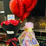 flowers with chocolate basket