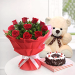 Floral With Teddy & Cake