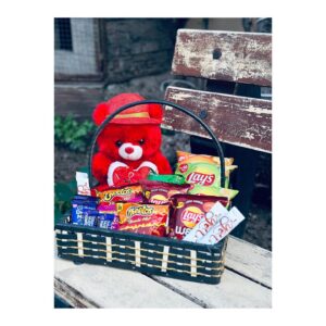 Teddy With Snacks CHocolate Basktet