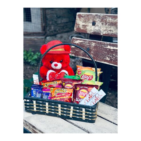 Teddy With Snacks CHocolate Basktet