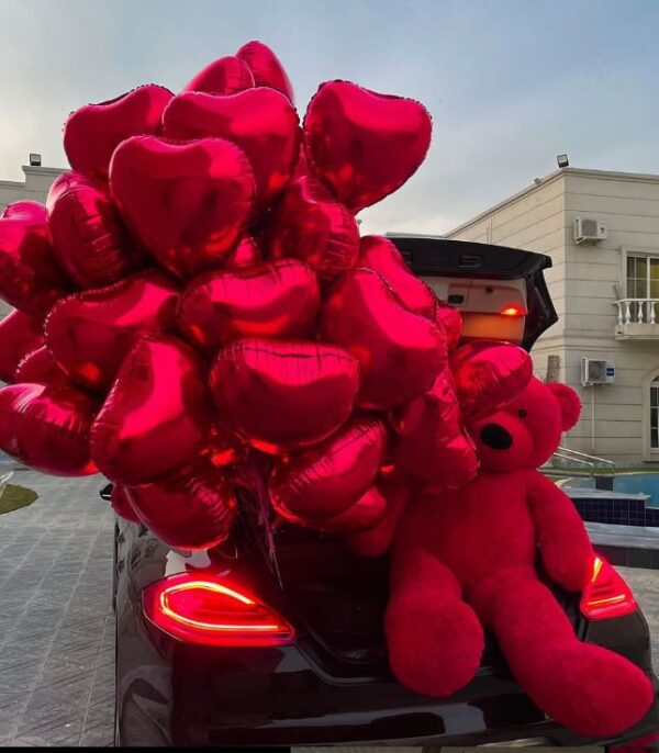 Valentine's Teddy & Balloons