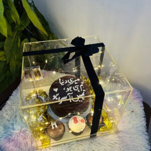 Cake & Cup Cake In Acrylic Box