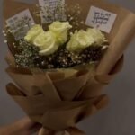 Elegant White Rose Love Notes Bouquet